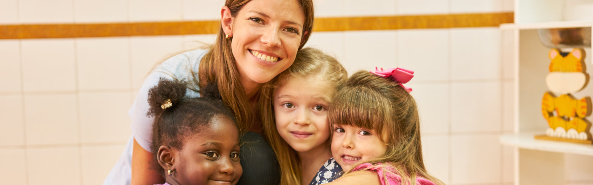 teacher with her students